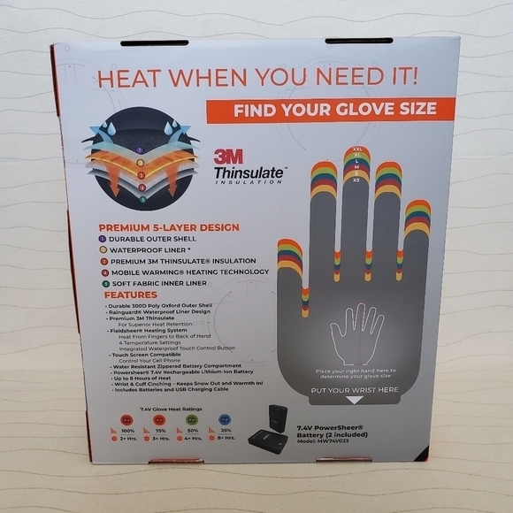 NEW Field Sheer Heated Gloves Tech Gear Mobile Warming Technology Waterproof - Picture 2 of 4
